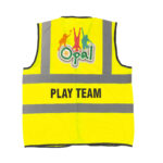 An image of an OPAL yellow high visibility vest.