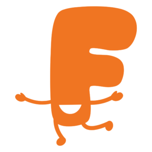 An orange Playful Schools character.
