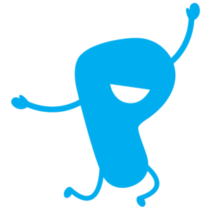 A blue Playful Schools character.