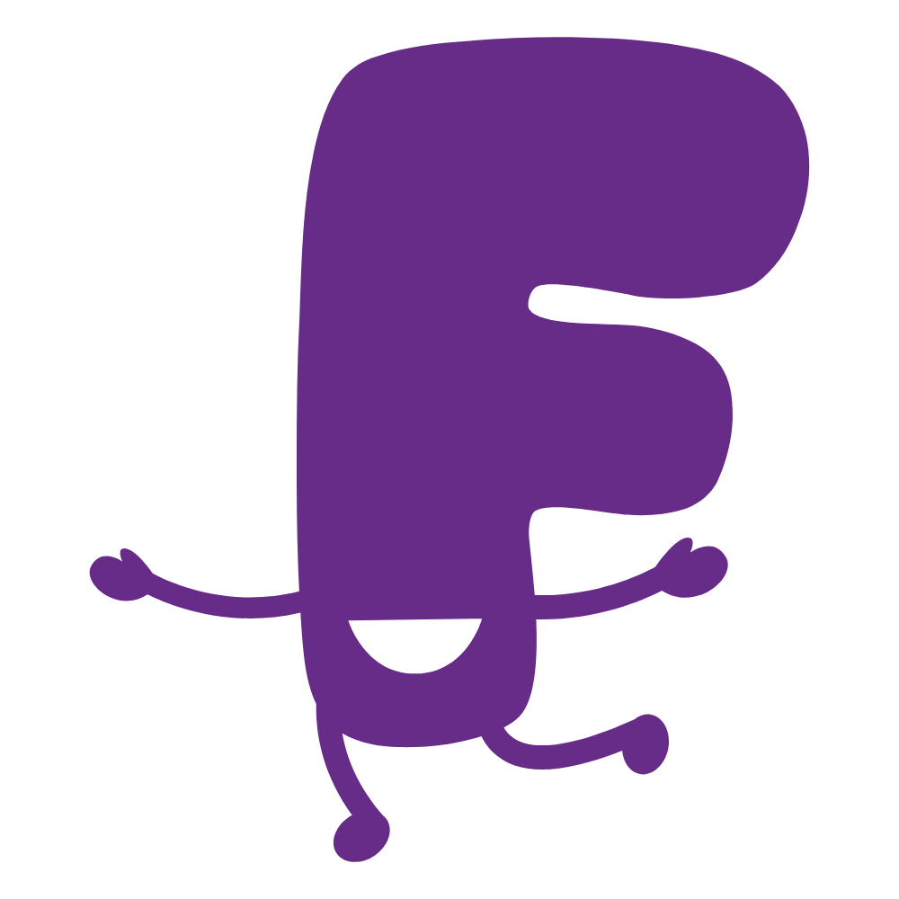 A purple Playful Schools character.